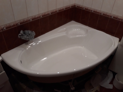 Реставрация угловой акриловой ванны Полтава
